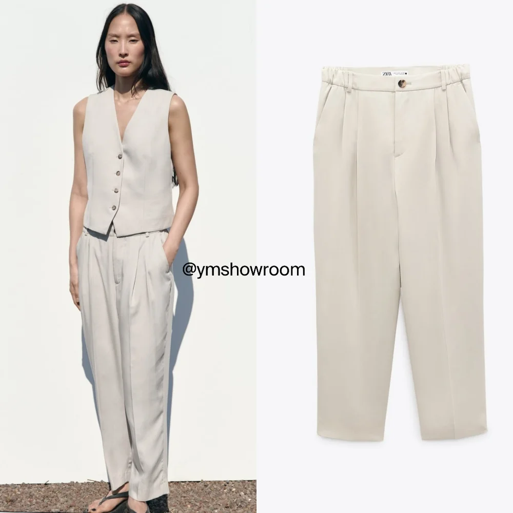 🔥Last 3🔥ZARA Textured ankle pants - Picture 1 of 4